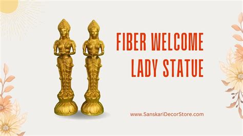 Fiber Welcome Lady Statue For Wedding Event Wedding Prop Sanskari