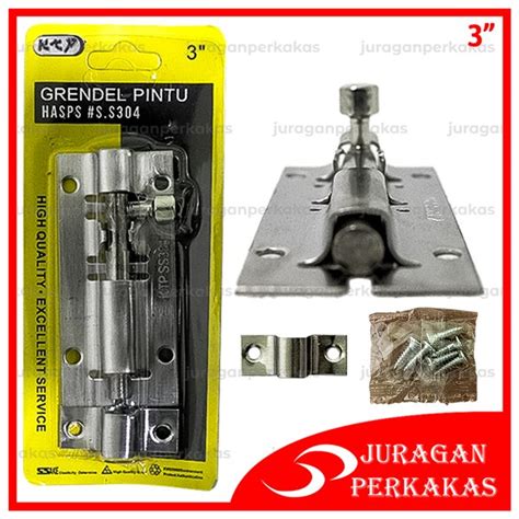 Jual KTP GRENDEL 3 PUTIH SELOT KUNCI JENDELA PINTU KAMAR MANDI