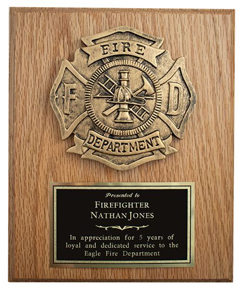 Premium Fire Department Plaque