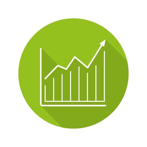 Market Growth Chart Flat Linear Long Shadow Icon Diagram Business