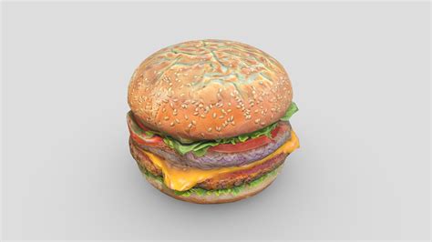 Hamburger Buy Royalty Free 3d Model By Plaggy [a6888a0] Sketchfab Store