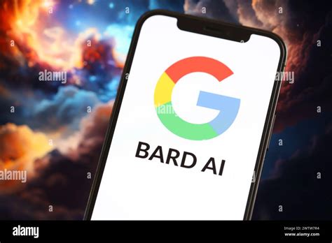 Kyiv Ukraine March Google Bard Logo On Iphone Display