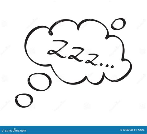 Sleep Zzzz Doodle Symbol Set Cartoon Vector 228840553