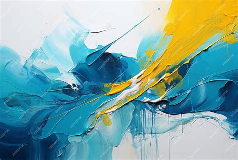 Premium AI Image | blue and yellow abstract painting