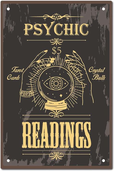 Psychic Reading Vintage Tarot Cards Crystal Ball Evil Eye Psychic Metal ...