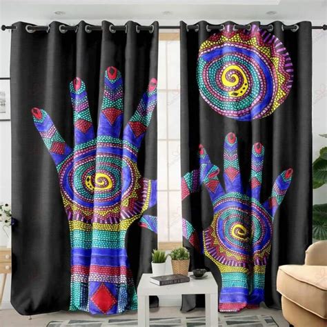 Order Aboriginal Art Hand To The Sun Window Curtain From Brightroomy Now