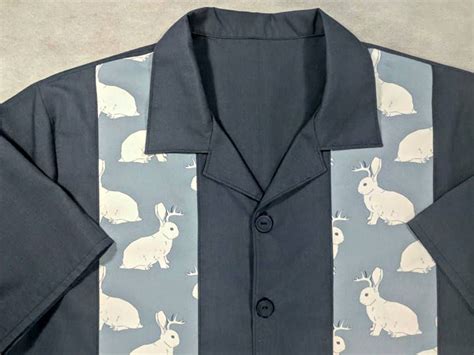 Jackalope Rabbit Antler Bowling Shirt Small To 2xl Etsy Bowling