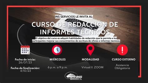 Invitaci N Curso Redacci N De Informes T Cnicos