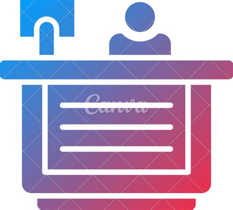 Reception Glyph Gradient Icon 素材 Canva可画