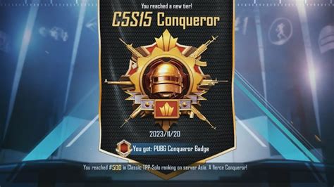 AKHIRNYA TELAH MENCAPAI CONQUEROR TIER SOLO TPP ASIA JOKIAN C5S15 HANYA