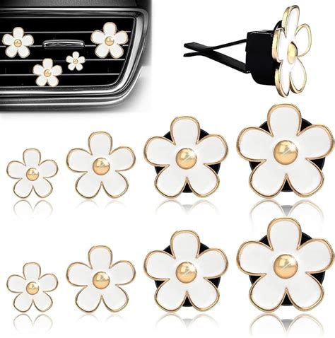 Daisy Flower Air Vent Clip Pcs Clips Car Air Freshener Daisy Flowers