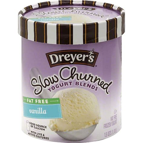 Dreyers Edys Slow Churned Vanilla Fat Free Frozen Yogurt 1 5 Qt