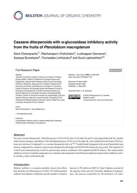 Pdf Cassane Diterpenoids With Glucosidase Inhibitory Activity From