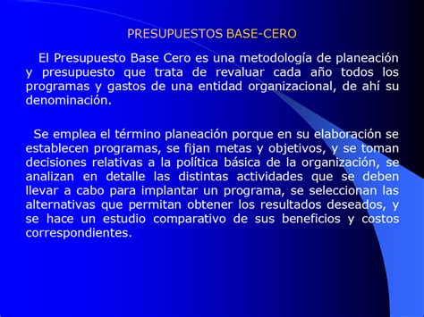 Presupuestos Base Cero Powerpoint