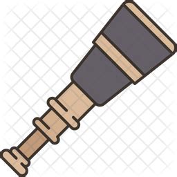 Spyglass Icon - Download in Colored Outline Style