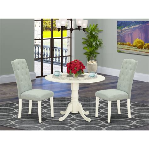 HomeStock Contemporary Cool 3Pc Dinette Set Includes A Small Rounded