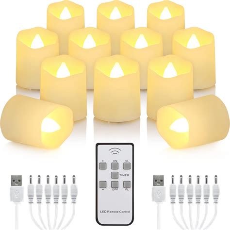 Amazon Yme Rechargeable Tea Lights Candles 12pcs Battery Operated