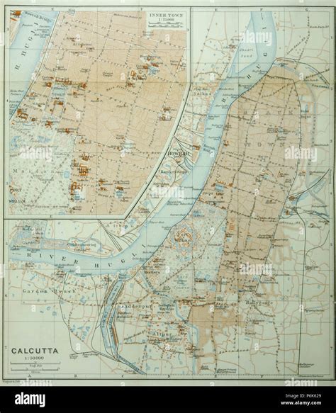 Old map of calcutta hi-res stock photography and images - Alamy