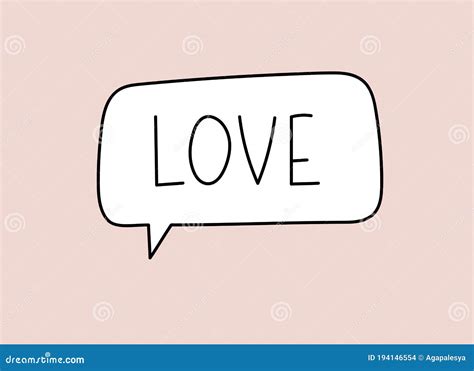 Love Inscription Handwritten Lettering Illustration Black Vector Text