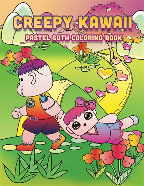 Creepy Kawaii Pastel Goth Coloring Book Cute Gothic Horror Spooky