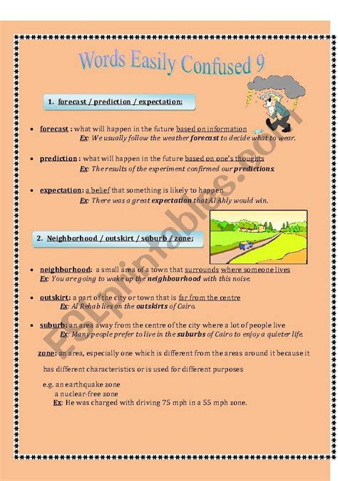 Words Easily Confused 9 ESL Worksheet By Lamyaa