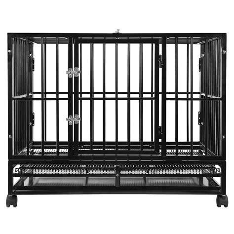 48" X-Large Heavy-Duty Metal Dog Crate Cage - XL Indoor Outdoor Kennel ...