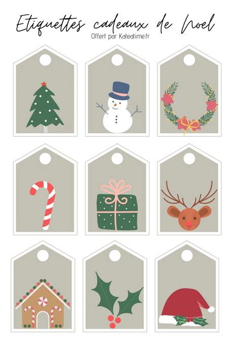 Christmas Tags With The Words Etiquettes Caleaux De Noel