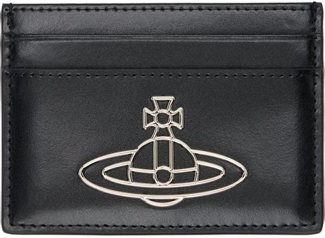 Black Flat Silky Leather Card Holder By Vivienne Westwood On Sale