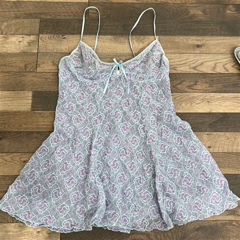 Inner Secrets Intimates Sleepwear Vintage Inner Secrets Purple And Blue Lace Lingerie Mini