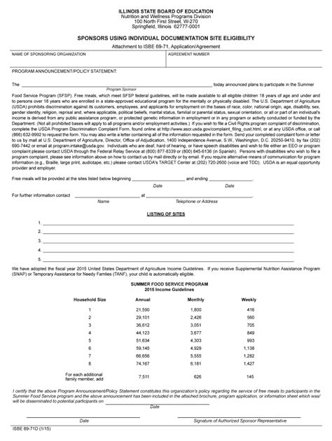 Fillable Online Isbe 69 71D Sponsors Using Individual Documentation