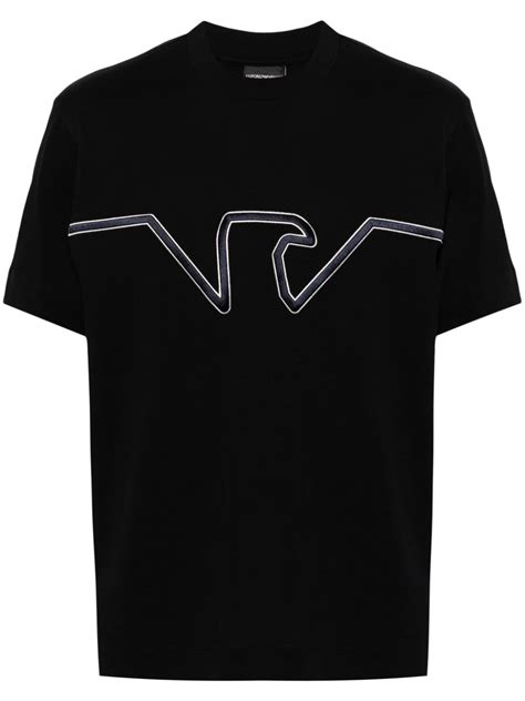 Emporio Armani Playera Con Logo Bordado Azul Farfetch Mx