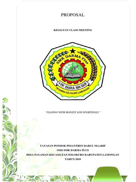 Proposal Kegiatan Class Meeting 2018 Pdf