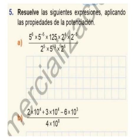 Resuelve Las Siguientes Expresiones Aplicando Las Propiedades De La