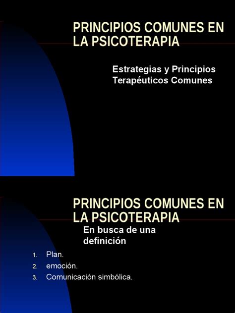 Principios Comunes En La Psicoterapia Las Emociones Autosuperación