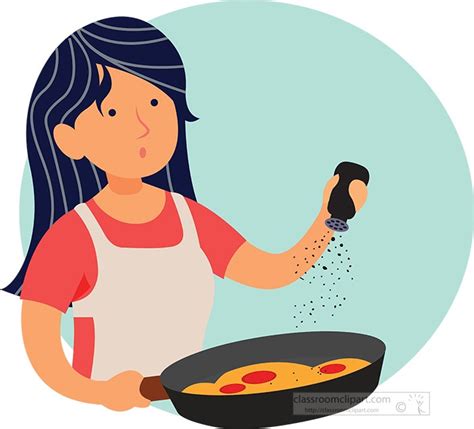 Food Clipart - woman-frying-food-clipart - Classroom Clipart