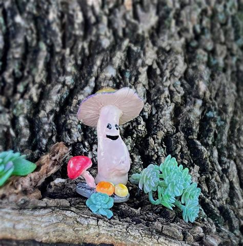 Mushroom Polymer Clay Figurine Mushroomcore Clay Etsy