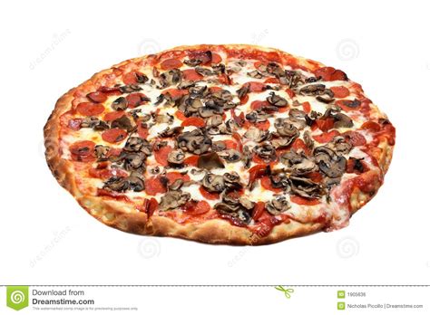 Pepperoni Et Pizza De Champignon De Couche Photo Stock Image Du