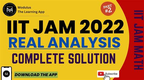 Iit Jam 2022 Real Analysis Complete Solution Part 2 Modulus