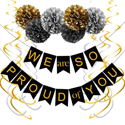 Buy Saliyaa We Are So Proud Of You Banner Grad Hanging Swirls Black