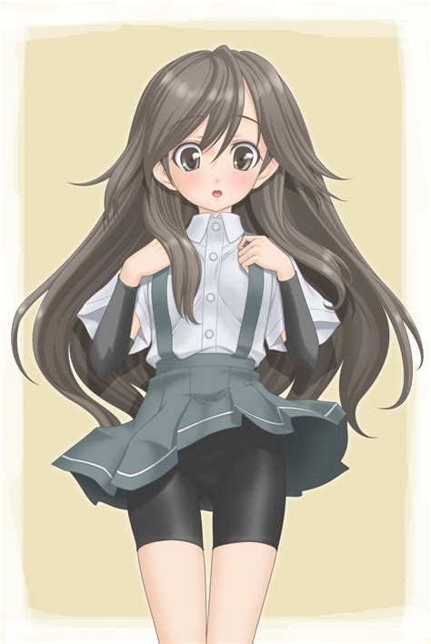 Safebooru 1girl Arashio Kantai Collection Breasts Brown Eyes Brown