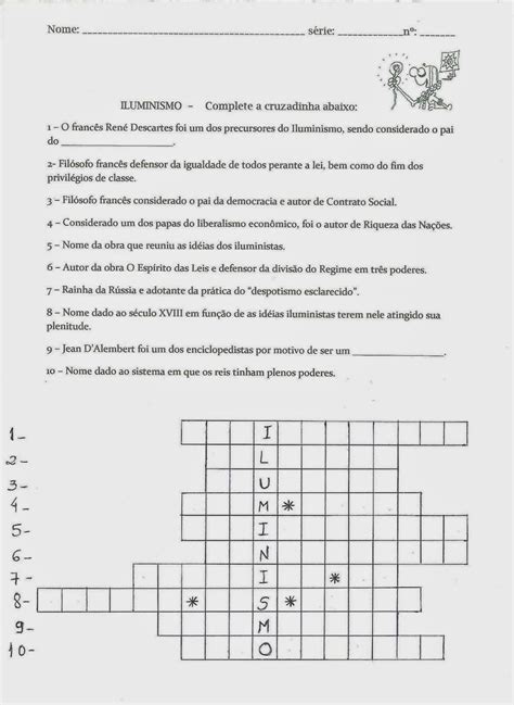 Atividade Iluminismo 8 Ano ENSINO