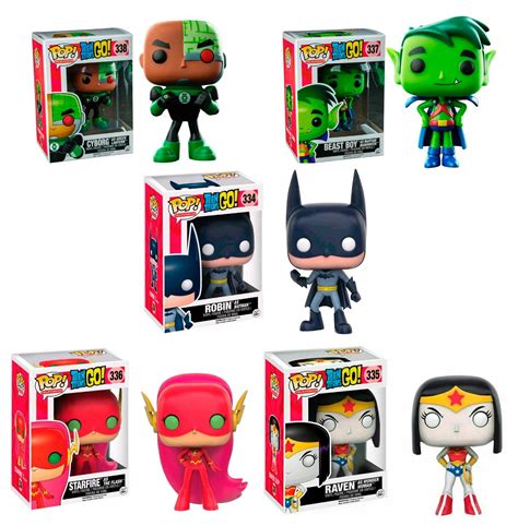 Funko Pop Set 5 Teen Titans Go Beast Boy Robin Raven Cyborg 3999