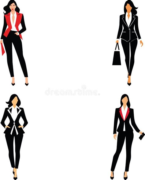 Beautiful Fashion Business Attire Flat Vector Set Stock Vector