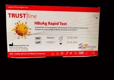 Trustline Hbsag Rapid Test Card At Rs 9 In Lucknow ID 24329605433