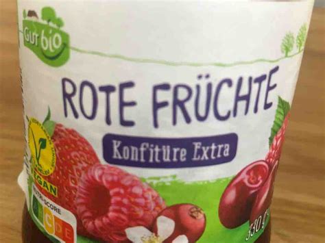 GUTbio Rote Früchte Konfitüre extra Kalorien Neue Produkte Fddb