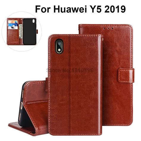 Funda con tapa para Huawei Y5 2019 carcasa de teléfono de cuero para