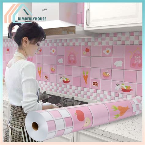 Jual Wallpaper Sticker Dapur 60cm X 3meter Meja Dinding Lemari Anti