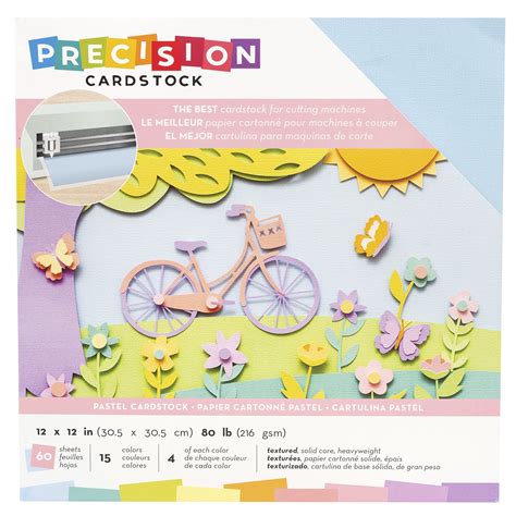 American Crafts 12 X 12 Textured 60 Sheets Pastel Precision Cardstoc