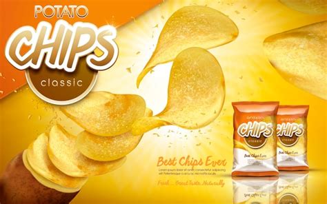 Premium Vector Potato Chips Ad Classic