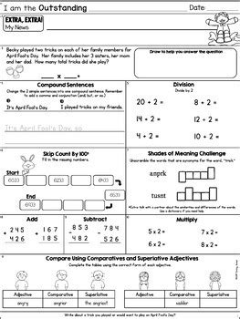 April Third Grade Morning Work Math And Ela Digital And Pdf By Emily Ames